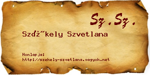 Székely Szvetlana névjegykártya