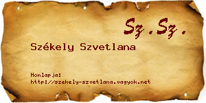 Székely Szvetlana névjegykártya