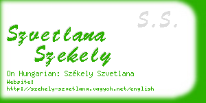 szvetlana szekely business card